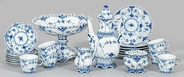 Набор из 16 предметов "Blue Fluted Plain"