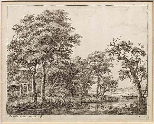 "Farmhouse by the Water: Original Drawing on Paper"