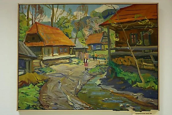 Transcarpathian village, canvas, oil