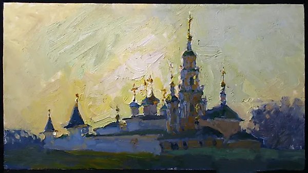 Новоспасский монастырь. Москва. Холст, масло.