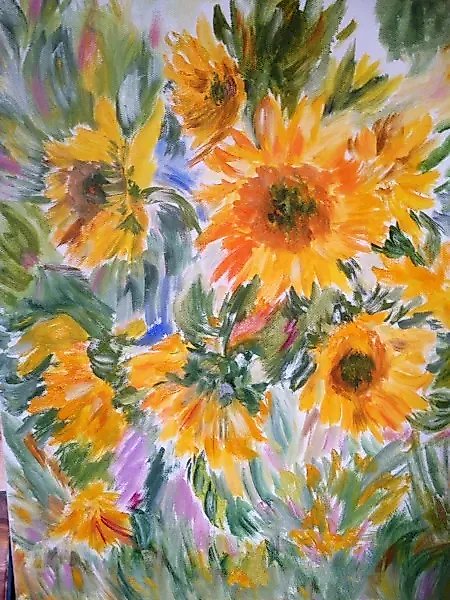 Sunflowers, canvas, oil