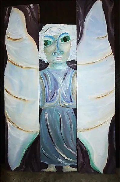 Angel. Triptych. oil, board
