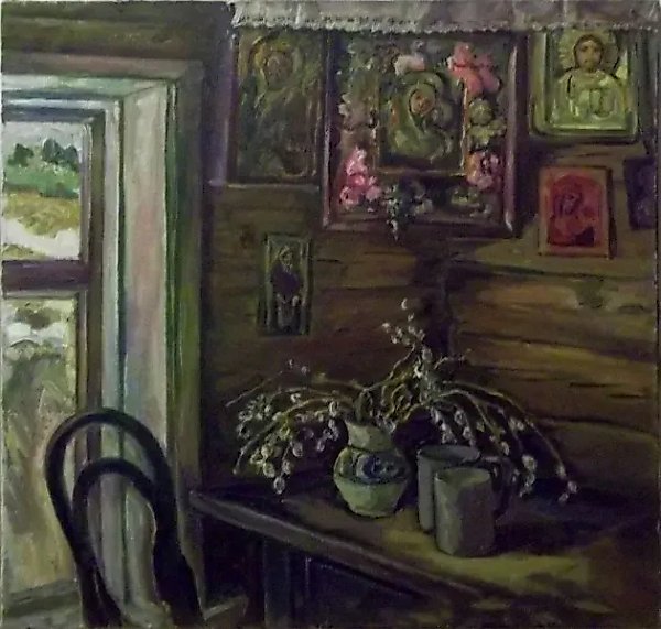 В деревне Катищи масло, холст