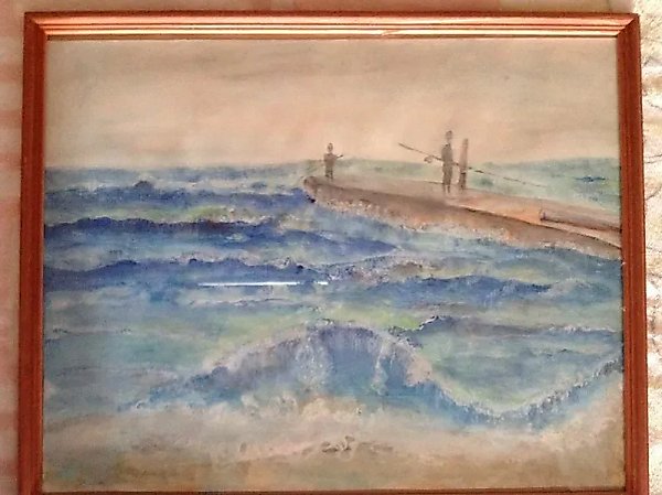 *Fishing* watercolor