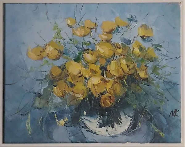 Купальницы масло, холст