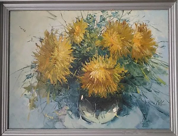 Chrysanthemums  
oil, canvas