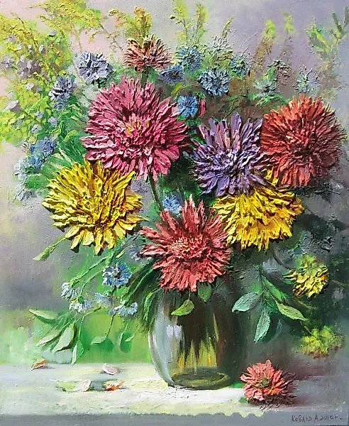 Morning Still Life Oil, canvas, watercolor, palette knife