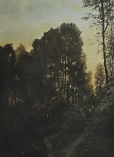 Вечерний костёр масло/холст