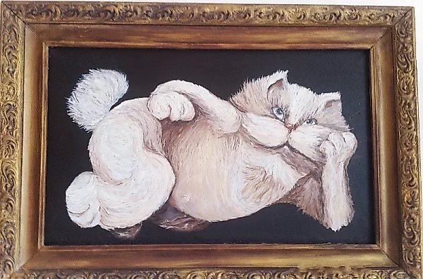 Кот масло холст