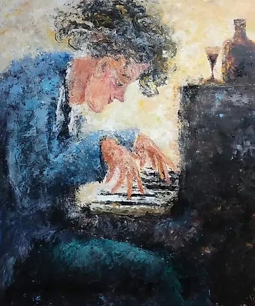Пьяный блюз масло, холст