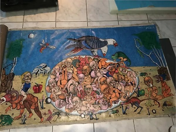 Aqui todos se conocen canvas/oil/ink