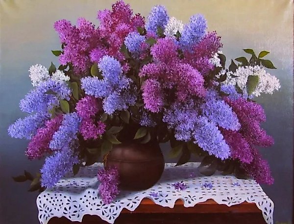 Lilac, canvas, oil