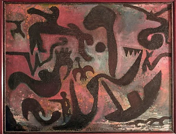 Untitled cardboard, oil