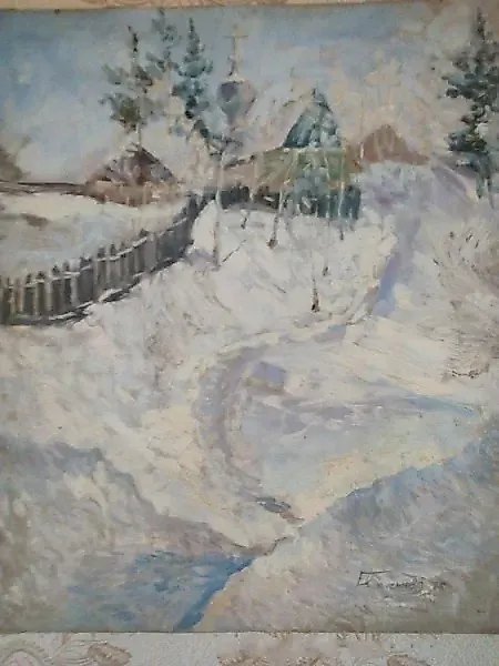 Winter, Church in Biryusinsk Canvas, oil