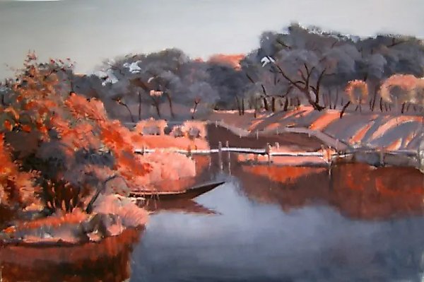 На закате. масло, холст