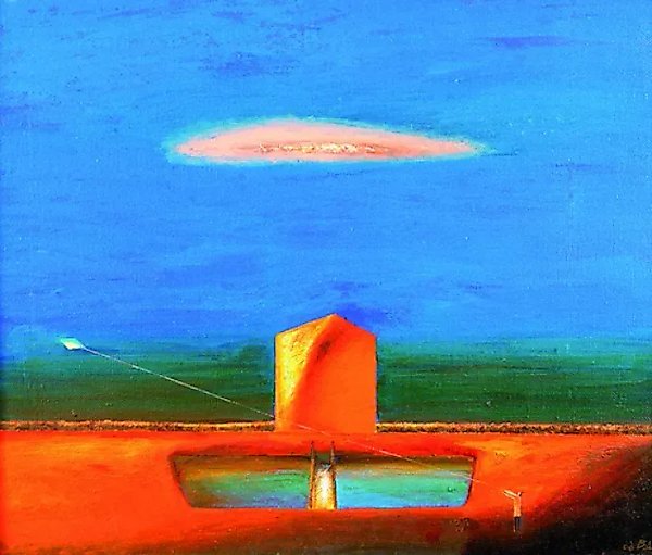 Цепляясь за небо Холст .масло