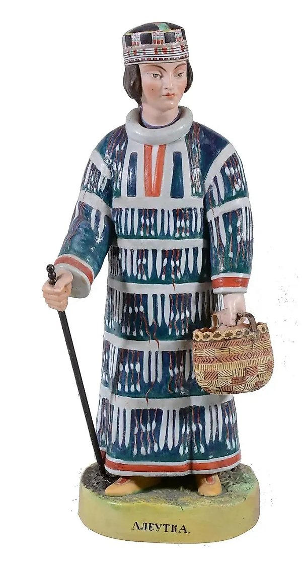 Porcelain figurine of a woman "ALEUTKA", mid-19th century