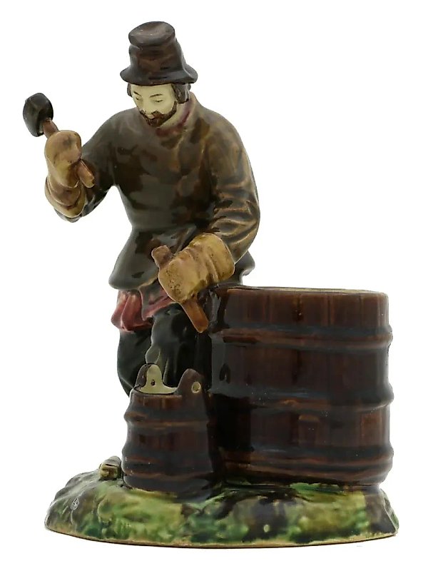 Imperial figurine of a cooper made of Kuznetsov porcelain