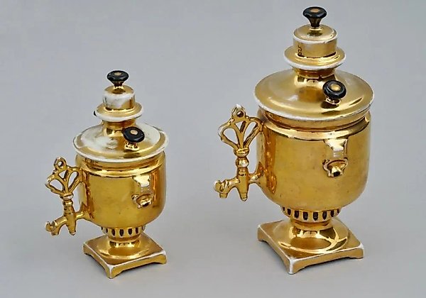 Фарфоровые чашки в стиле самоваров от фабрики Кузнецова