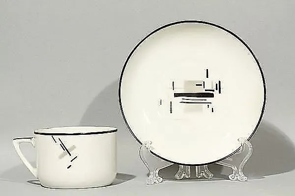 SOVIET PORCELAIN CUP AND PLATE BY SUETIN