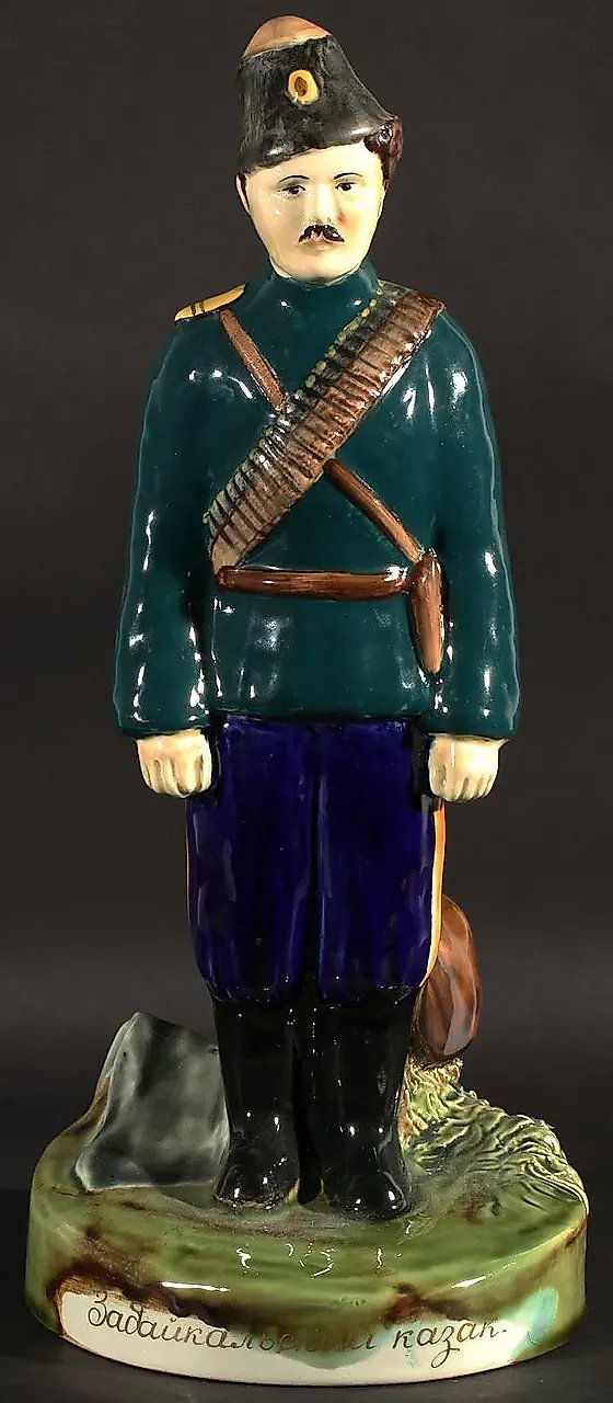 Antique figurine of a Cossack made of Russian Kuznetsov porcelain
