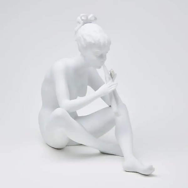 A girl playing the flute