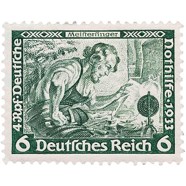 Германия, Третий Рейх 6+4 рейхспфеннига 1933 Фонд «Экстренная помощь». Серия «Сцены из произведений Рихарда Вагнера»