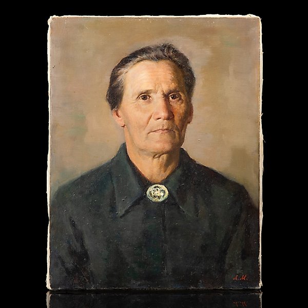 Портрет пожилой женщины, холст, масло, СССР, 1950-1960 гг.