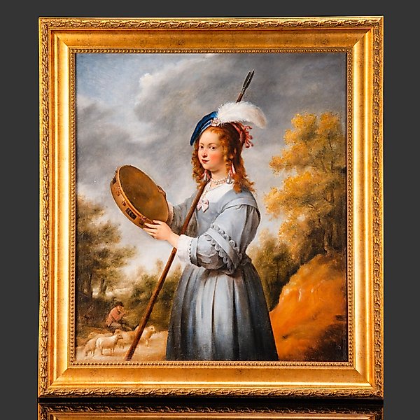 Картина «Пастушка» (копия с Давида Тенирса младшего), Западная Европа, 1850-1880 гг.