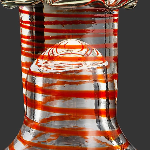 Конфетница со спиралевидным декором, стекло, гутная техника, ЛКСФ, СССР, 1960-1980 гг.