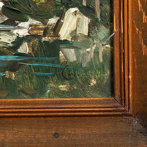 Картина в раме "Горный пейзаж", оргалит, масло, дерево, СССР, 1960-1980 гг.