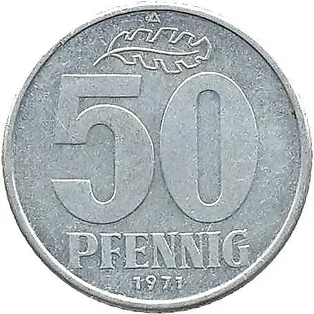 50 Pfennig 1971, A [Germany / GDR] — 1