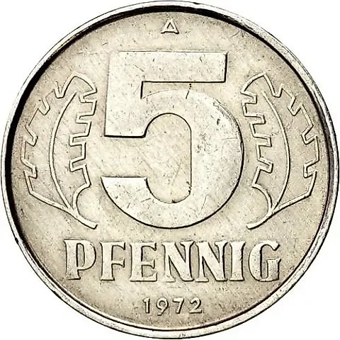 5 Pfennigs 1972, A [Germany / GDR] — 1