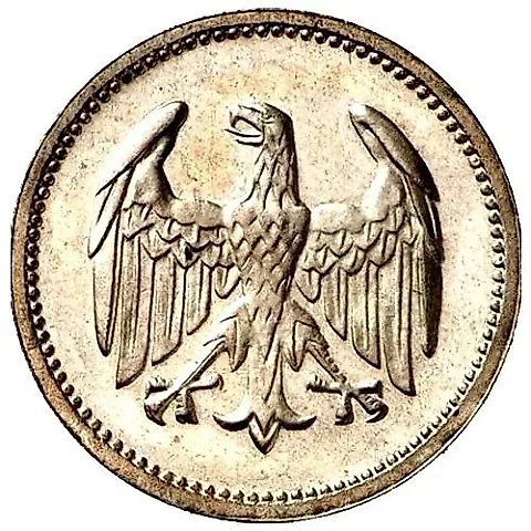 1 марка 1925, A, знак монетного двора "A" — Берлин [Германия] — 1