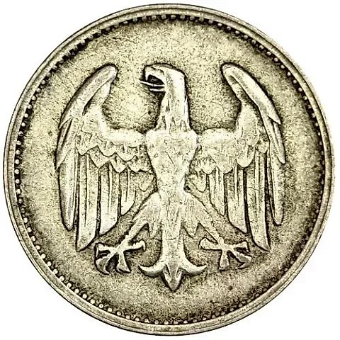 1 Mark 1925, D, Mint Mark "D" – Munich [Germany] — 1