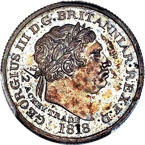 1/2 акки 1818 [Гана / Британский Золотой берег] — 1