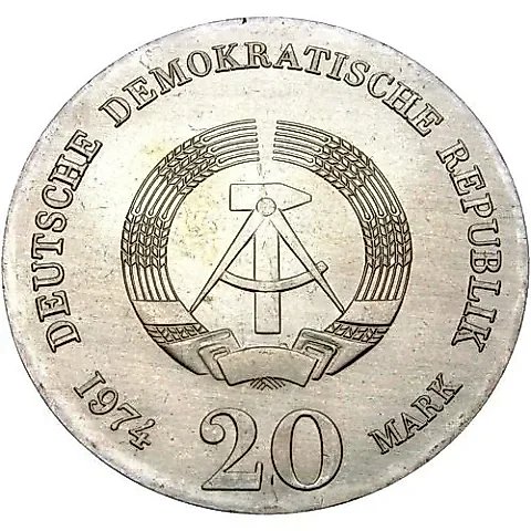 20 марок 1974, 250 лет со дня рождения Иммануила Канта [Германия / ГДР] — 1