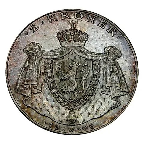 2 Kroner 1906, First Anniversary of Norwegian Independence [Norway] — 1