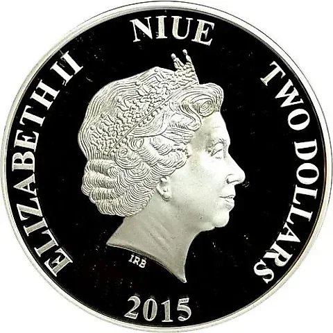 2 Dollars 2015, Hippopotamus [Niue] Proof — 1