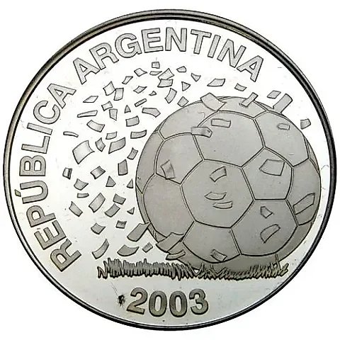 5 песо 2003, - XVIII Чемпионат мира по футболу в Германии 2006 [Аргентина] Proof — 1