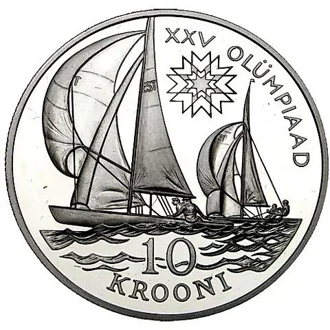 10 Krooni 1992, XXV Summer Olympic Games, Barcelona 1992 - Sailing [Estonia] Proof — 2