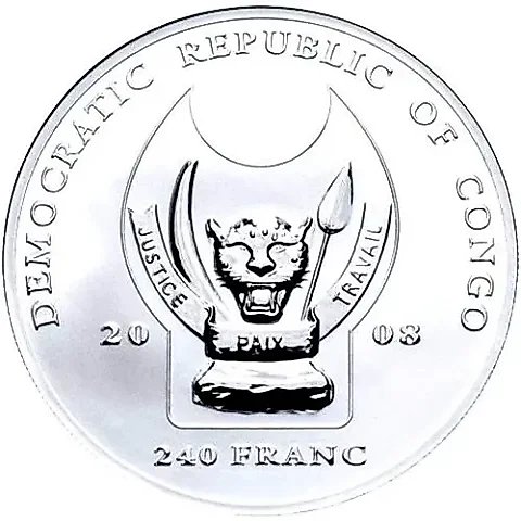 240 Francs 2008, Leopard [Democratic Republic of the Congo] Proof — 1
