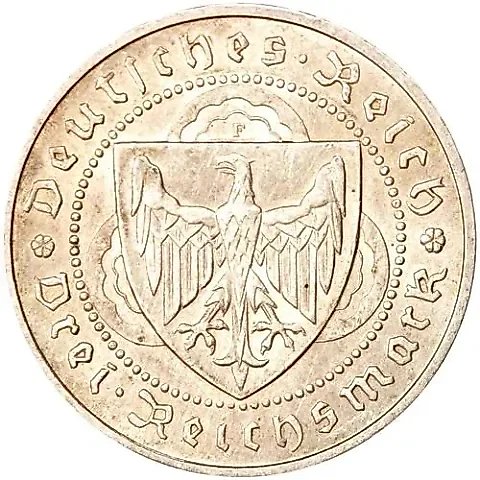 3 Reichsmarks 1930, F, Vogelweide [Germany] — 1