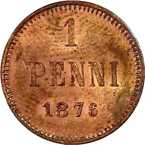 1 пенни 1876 — 1
