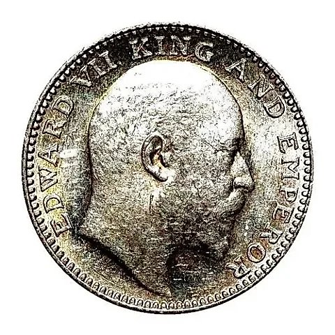 1/2 Rupee 1907, B, Mint Mark: "B" - Bombay [India / British India] — 1