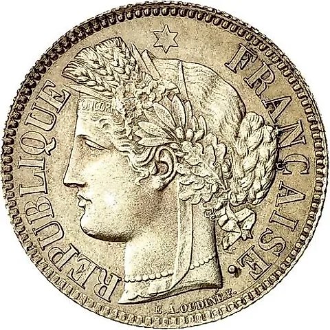 2 Francs 1871, K, LIBERTE·EGALITE·FRATERNITE [France] — 1