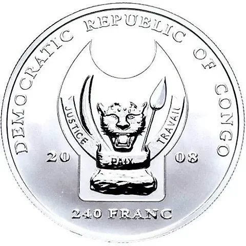 240 Francs 2008, Elephant [Democratic Republic of the Congo] Proof — 1