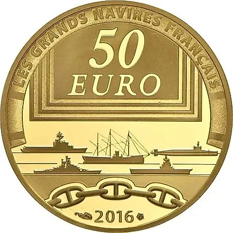 50 Euro 2016, Charles de Gaulle Aircraft Carrier [France] Proof — 1