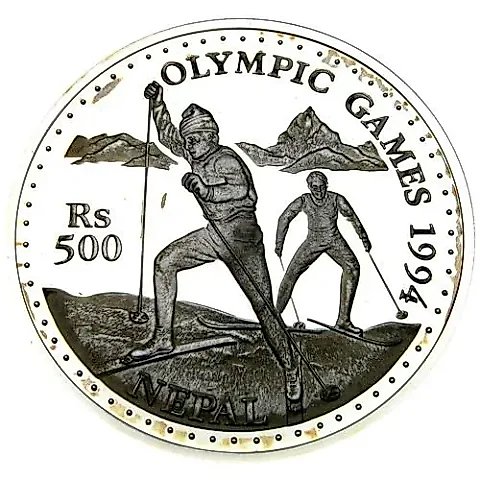 500 Rupees 1993, XVII Winter Olympic Games, Lillehammer 1993 [Nepal] Proof — 1