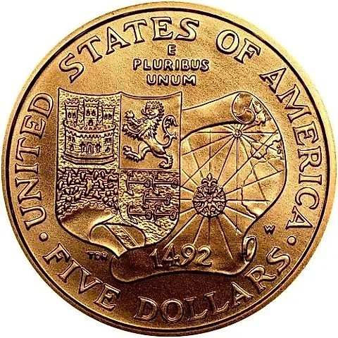 5 Dollars 1992, W, Columbus [USA] — 1